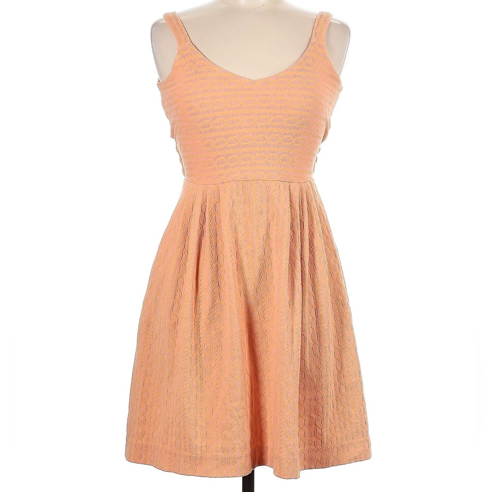 Anthropologie 9-H15 fit and flare dress in peach and pink